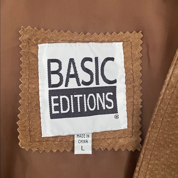 Vintage mens brown suede vest textured western gold tone snap cinch back large - Picture 10 of 16